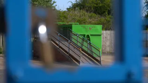 A skip at a household recycling centre