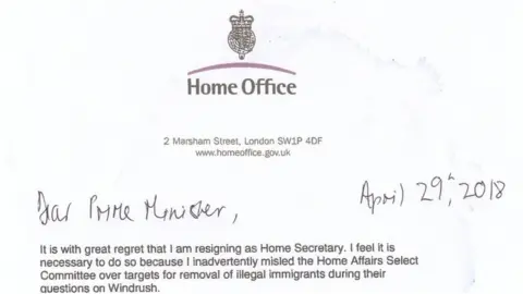 Amber Rudd's resignation letter