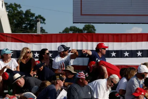 Getty Images  The crowd reacts at republican presidential candidate former President Donald Trump's rally on July 13, 2024 in Butler, Pennsylvania. (Photo by Anna Moneymaker/Getty Images)