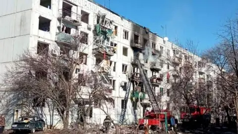 Ukraine emergency service Explosion at Chuhuiv