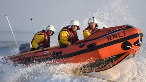 RNLI Penarth RNLI crew in the lifeboat