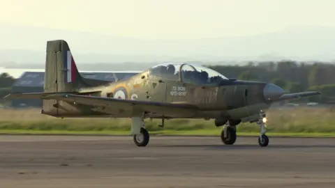 A Tucano plane at Aldergrove airbase