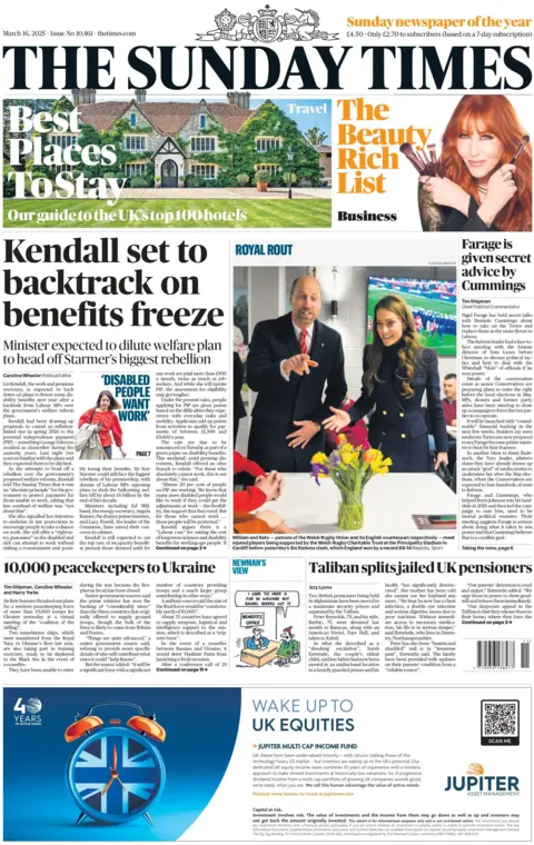 BBC Kendall set to backtrack on benefits freeze, reads the lead in the Sunday Times 