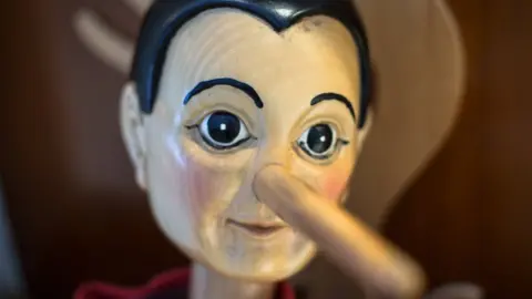 Getty Images Pinocchio model with large nose