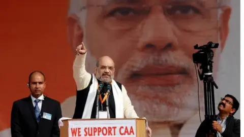 Reuters India's Home Minister Amit Shah addressed a rally in support of a new citizenship law, in Lucknow