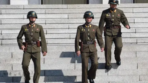 AFP/Getty North Korean soldiers at the border