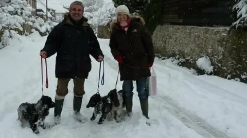 David Harris and Hazel Allinson with her spaniels