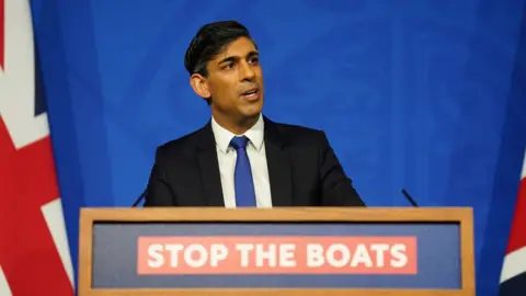 Reuters Prime Minister Rishi Sunak during a press conference in the Downing Street Briefing Room