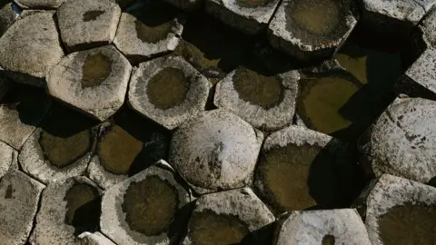 Getty Images Giant's Causeway as seen from above 