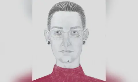 Cheshire Police A drawing of a man with glasses, ear piercings and a red jumper