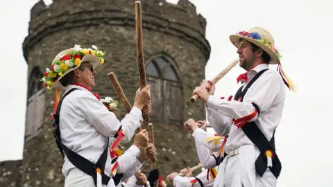 PA Media Morris dancing at Bradgate Park, Leicestershire