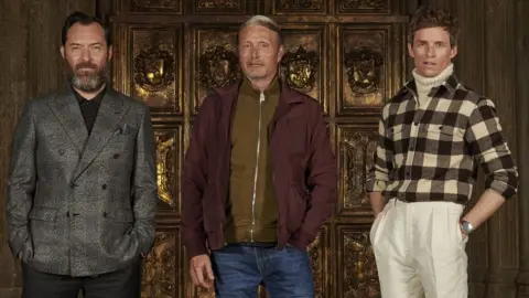 Getty Images Jude Law, Mads Mikkelsen and Eddie Redmayne star in the latest Harry Potter franchise film