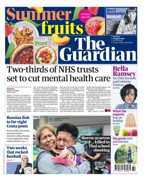 The headline on the front page of the Guardian reads: “Two-thirds of NHS trusts set to cut mental health care”.