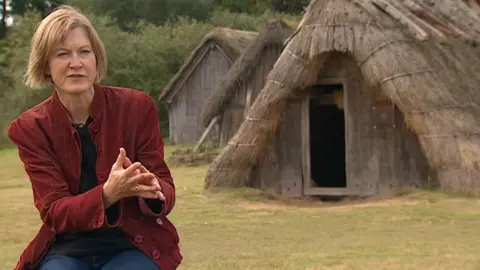 Archaeologist Helen Geake at West Stow Anglo-Saxon Village