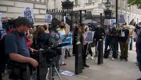 A-level results protest at 10, Downing St