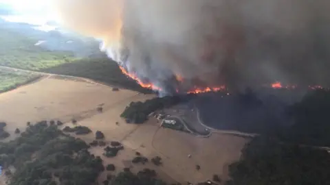 SOUTH AUSSIE WITH COSI Aerial view of the Cherry Garden fire front in the Adelaide Hills