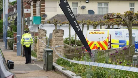 BBC Police outside the scene
