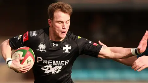 Neath captain Aaron Bramwell in action