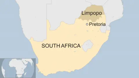Map showing location of Limpopo