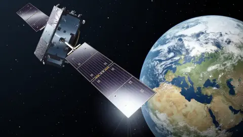 European Space Agency Satellite orbiting earth