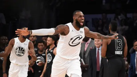 Getty Images LeBron James celebrating