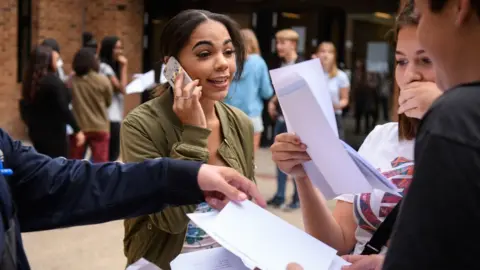Getty Images Students opening exam results