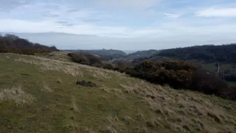 A general view of Dover Downlands showing rolling hills and woods as far as the eye can see