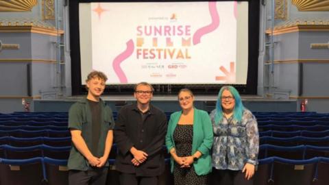 Sunrise Film Festival founders Patrick Johnson and Joshua Freemantle with Marina Theatre general manager Sam Vallerius and programme and marketing manager Natalie Hewis