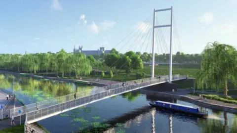 Peterborough City Council Artist impression of Cygnet Bridge 