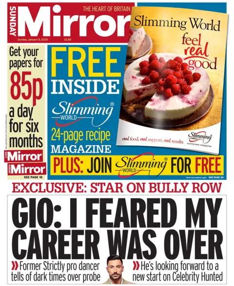 The headline in the Sunday Mirror reads: "Gio: I feared my career was over"