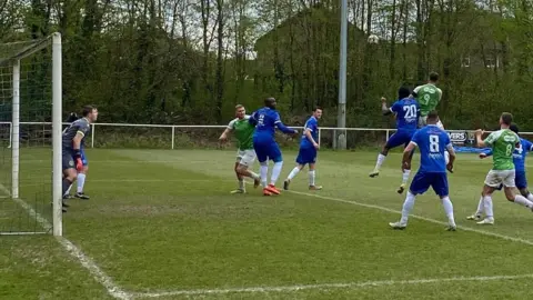 Action from Roffey v Guernsey FC
