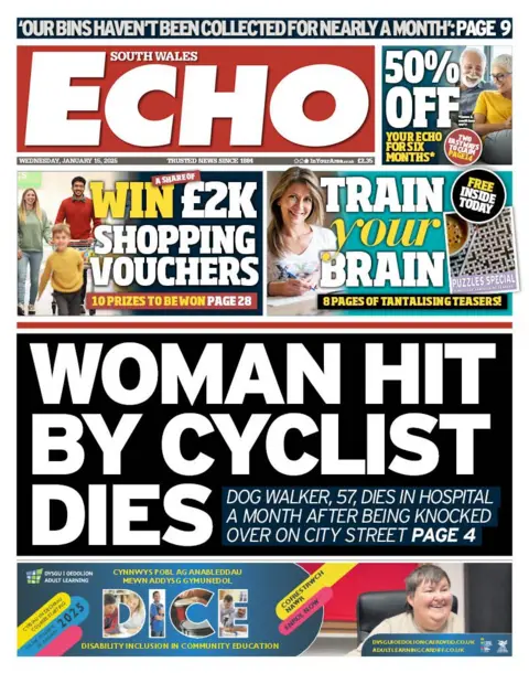 South Wales Echo South Wales Echo front page