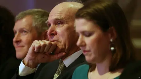 PA Lib Dem leader Sir Vince Cable and his deputy Jo Swinson