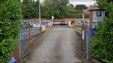 A car park entrance with a sign saying 'Welcome to Freckleton Street Car Park'.