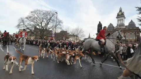 Alamy Belvoir Hunt Boxing Day meet in Grantham in 2015