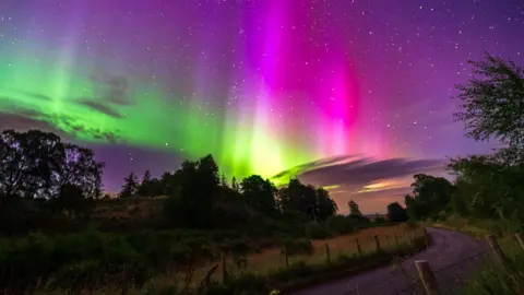 CHRISTOPHER HARRISON The Northern Lights above Loch Pityoulish