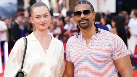 PA Media Sian Osborne and David Haye arrive at the UK premiere of Mission: Impossible - Dead Reckoning Part One at Odeon Leicester Square in London. Picture date: Thursday June 22, 2023