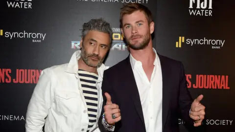 Getty Images Thor: Ragnarok director Taiki Waititi and Chris Hemsworth