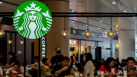 Getty Images Starbucks coffee shop in Beijing Daxing International airport 2019