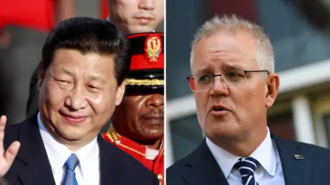 Reuters/EPA A composite image of Xi Jinping and Scott Morrison