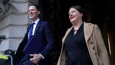 PA Media Justice Secretary Alex Chalk and Attorney General Victoria Prentis arriving in Downing Street