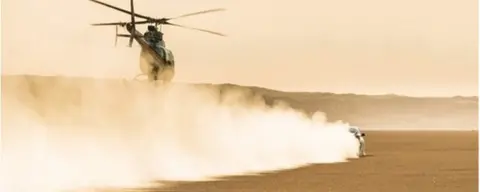 BLOODHOUND SSC Helicopter and car