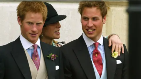 Andrew Parsons/PA Wire Brothers at Charles and Camilla wedding