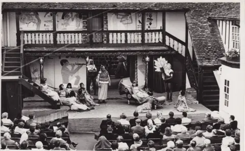 Shakespeare at The George Black and white image of actors on stage