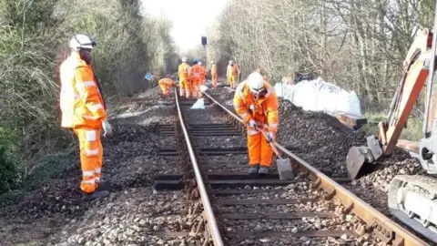 Network Rail Rail track between Maiden Newton and Yetminster