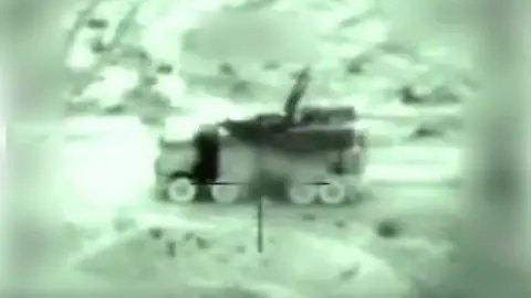 Reuters Screengrab taken from Israeli military video showing attack on Syrian military air defence battery on 21 January 2019