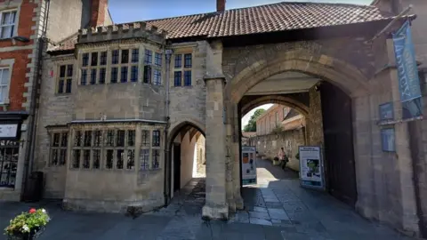 Google The entrance to Glastonbury Abbey