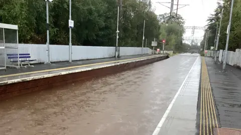 Network Rail flooded railway line