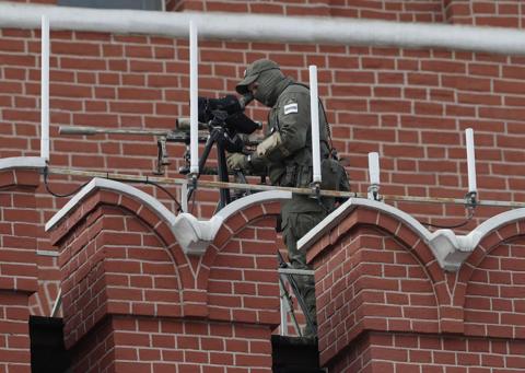 rt russia victory day parade fake news arrests