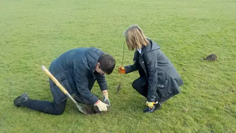 Fitzalan High School Pupils planting trees